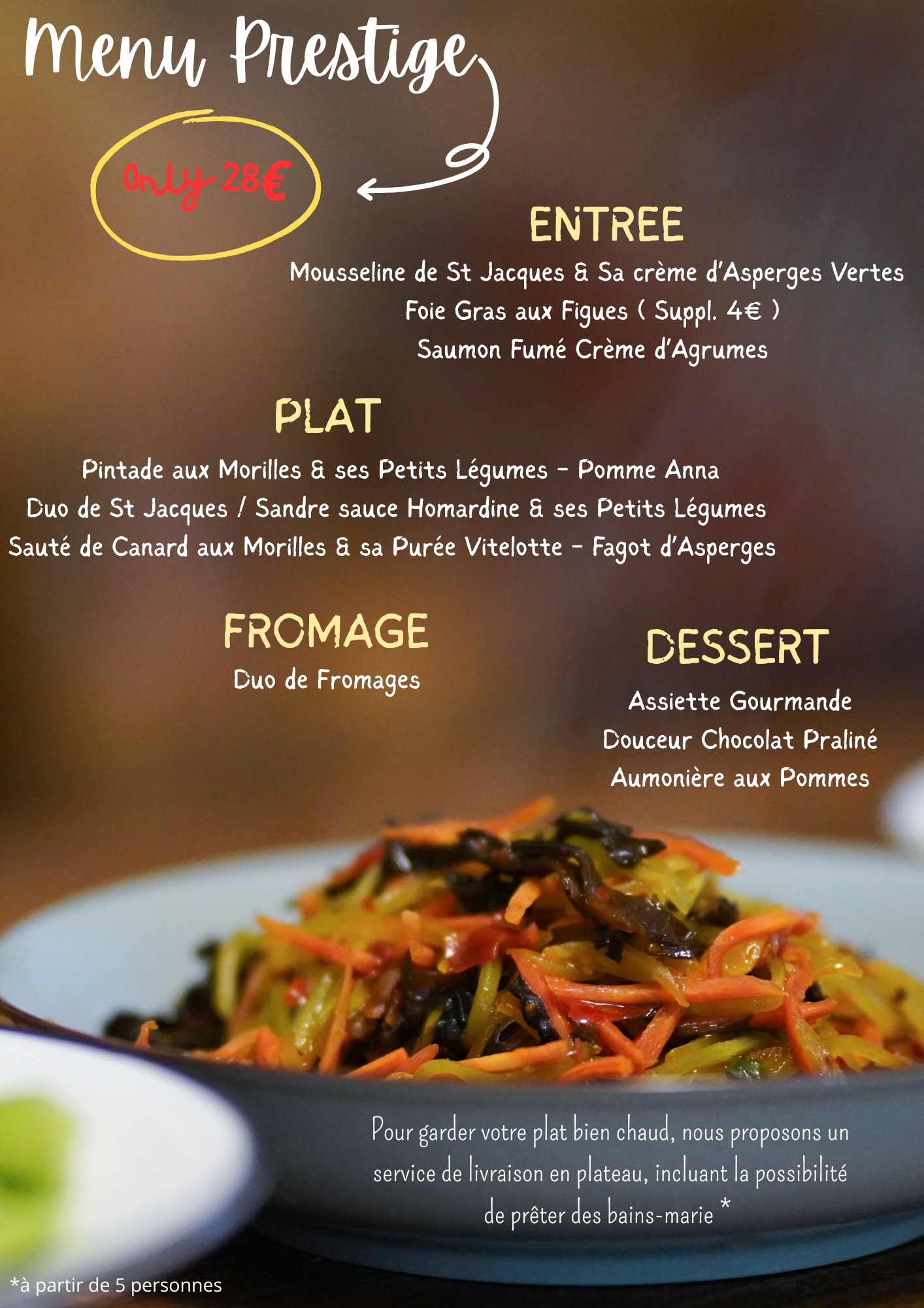 Bergrest Traiteur Evreux - Menu Prestige